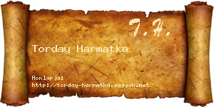 Torday Harmatka névjegykártya